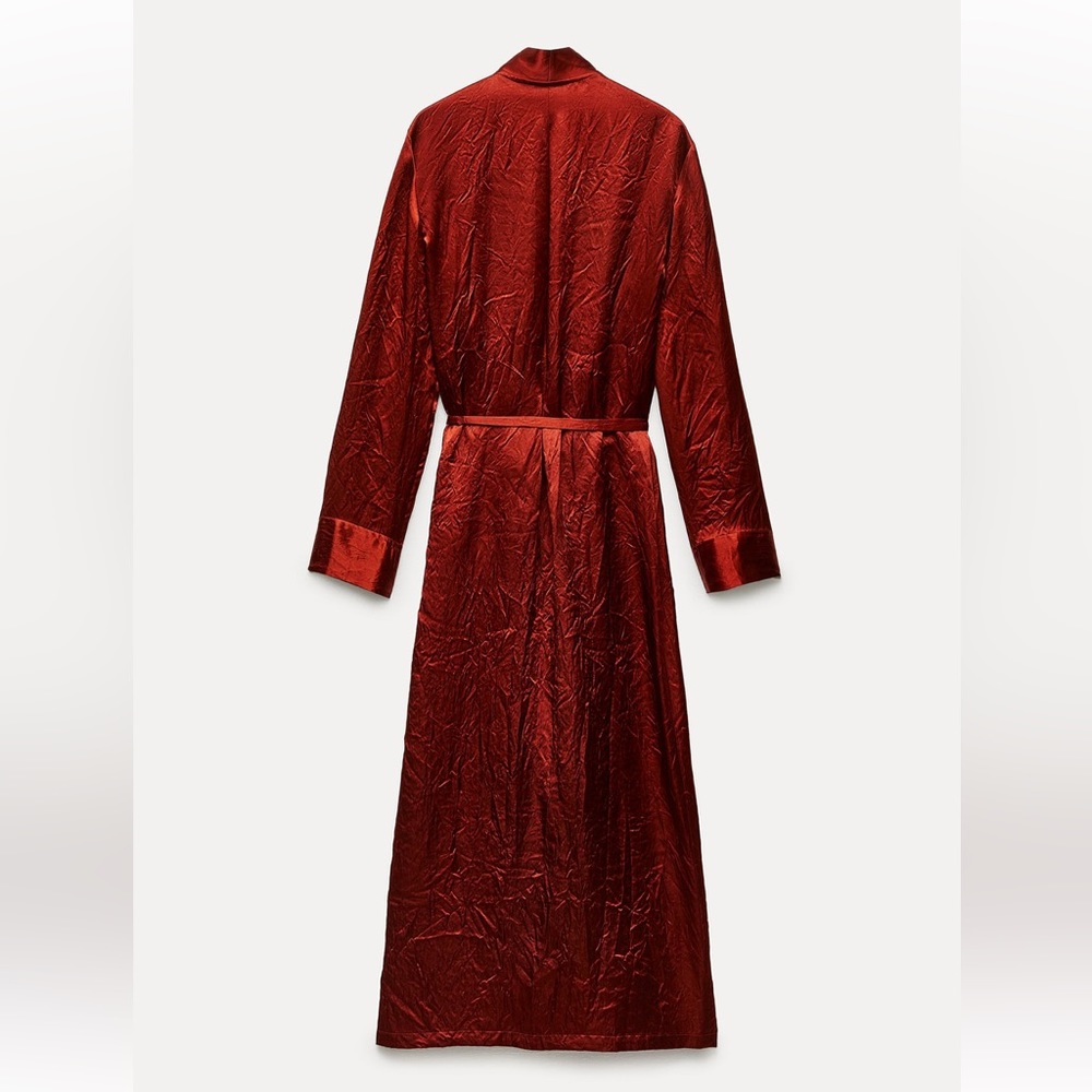ZARA satin effect dress NWT $129 kimono - Picture 7 of 9